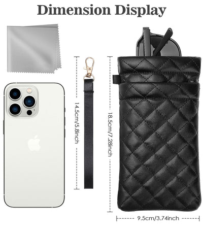 Etui à lunettes, Etui à lunettes de soleil double couche en cuir PU souple pour , Portable