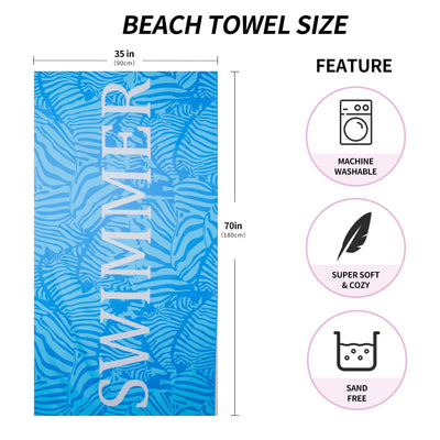 Serviette de plage Large, serviette en microfibre