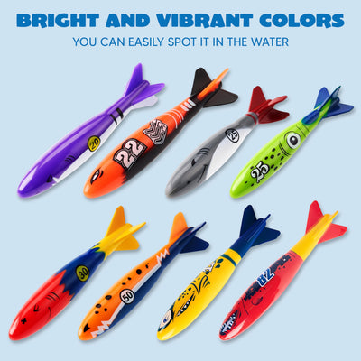 8 pieces torpedo, shark, diving toy for children