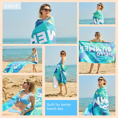 Serviette de plage Large, serviette en microfibre