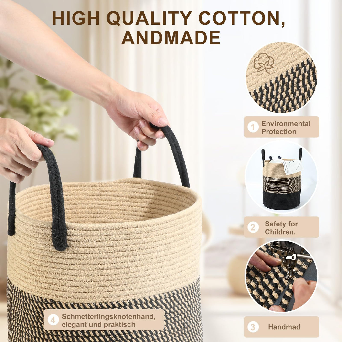 Panier à linge en coton Tissépanier à linge en coton Tissé