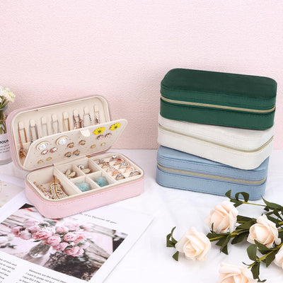 Petite Boîte à Bijoux de Voyage En Velours