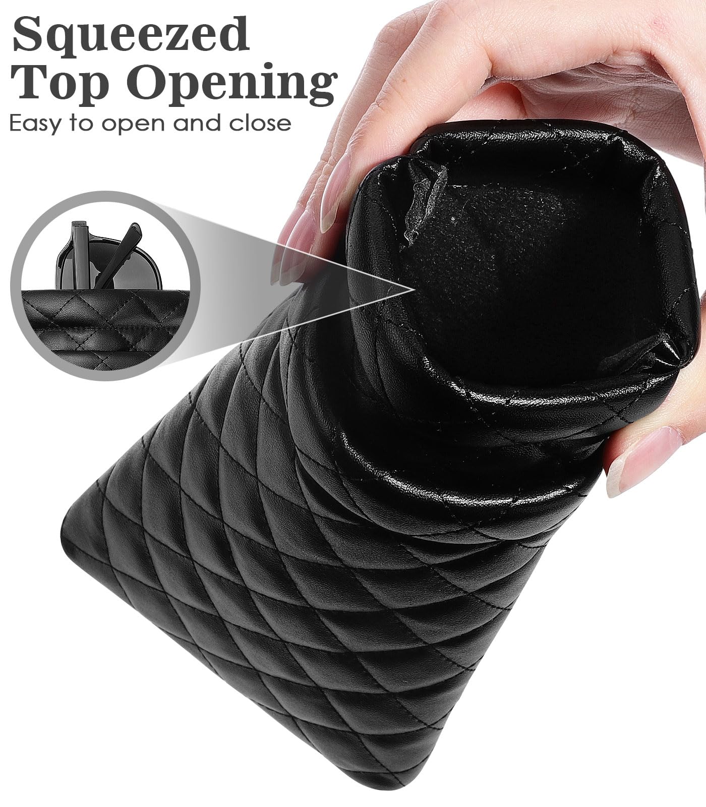 Etui à lunettes, Etui à lunettes de soleil double couche en cuir PU souple pour , Portable