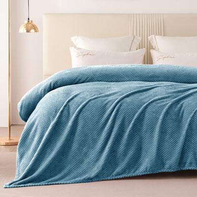 Couverture douillette Couverture en polaire super douce et chaude pour le canapé et le lit avec motif gaufré, couverture douillette et confortable