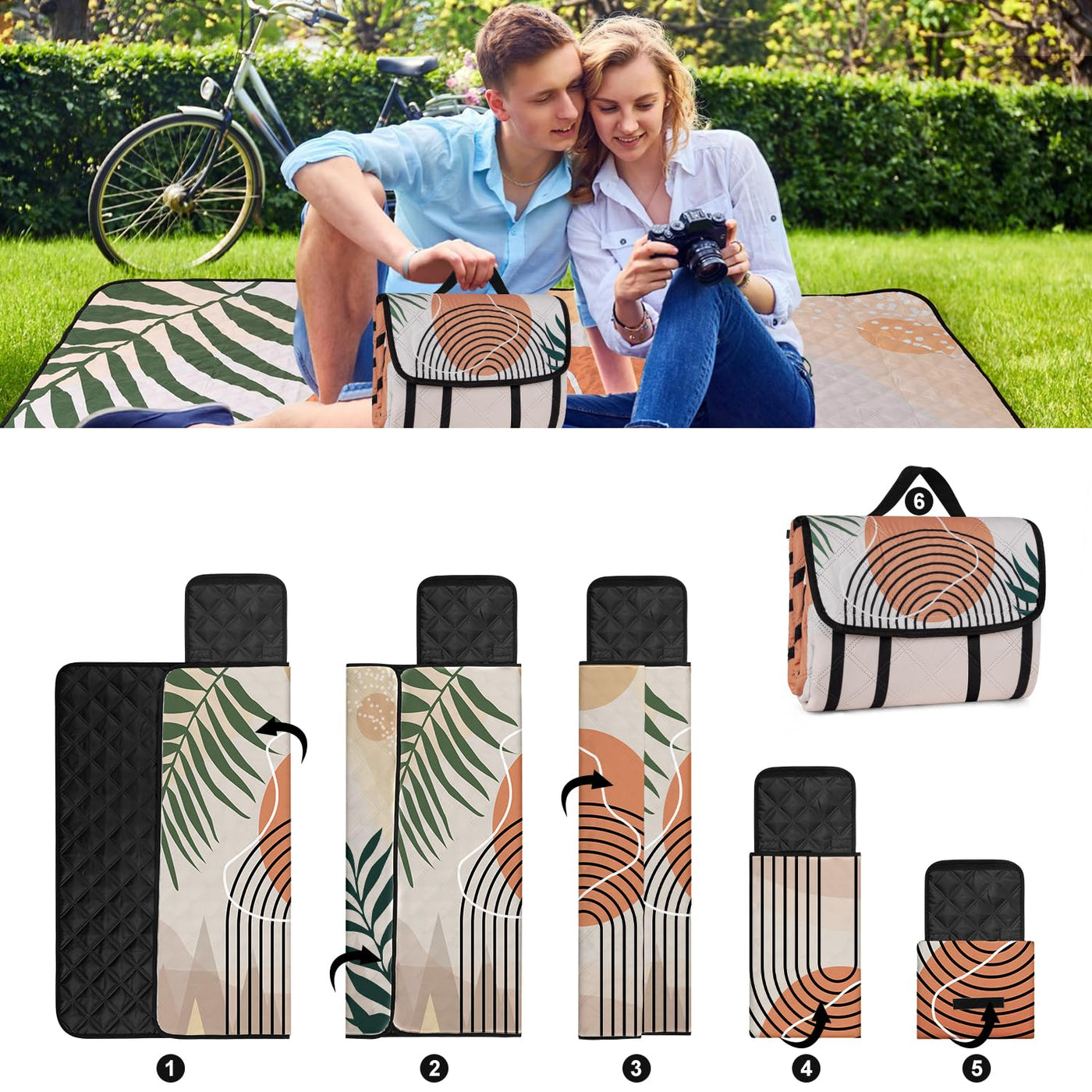 Couverture de pique-nique imperméable pour l'extérieur, tapis de plage