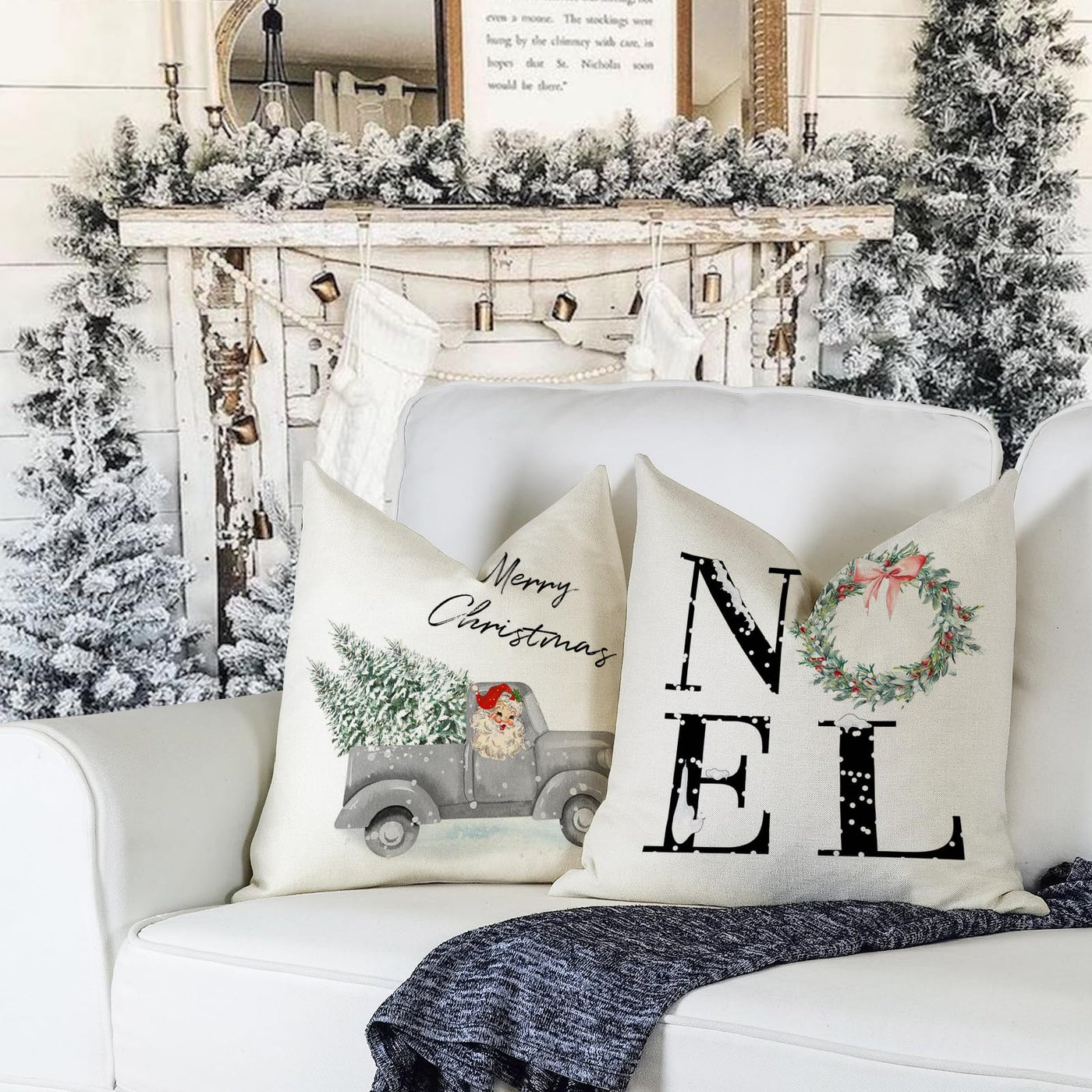 Cushion cover set of 4 cushion cover Christmas cushion covers decorative cushions linen cushion covers for decoration Christmas sofa