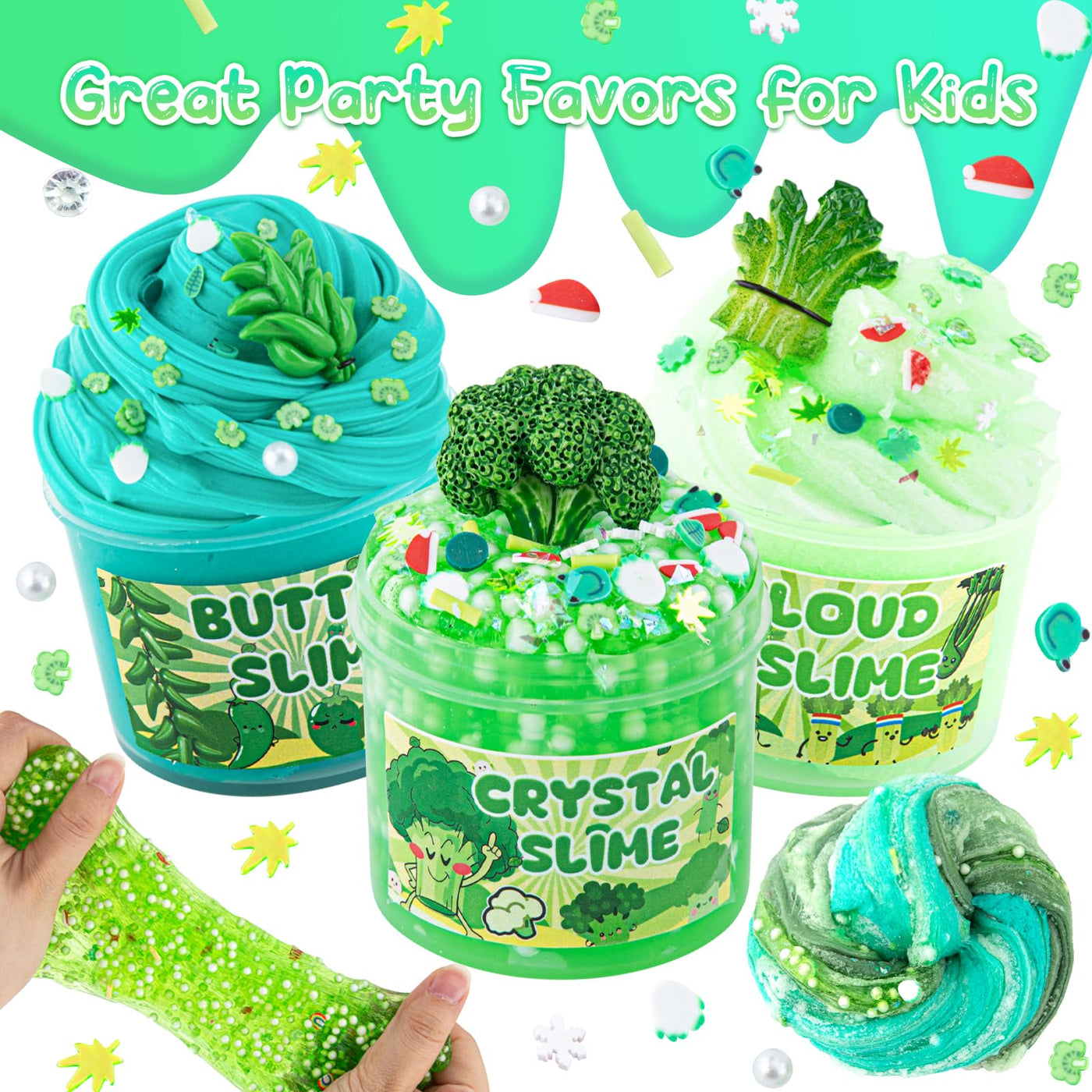 Gradient Slime Set contains Fluffy Cloud Cloud Slime, Clear Slime & Butter Slime, Slime Kids Party Gift