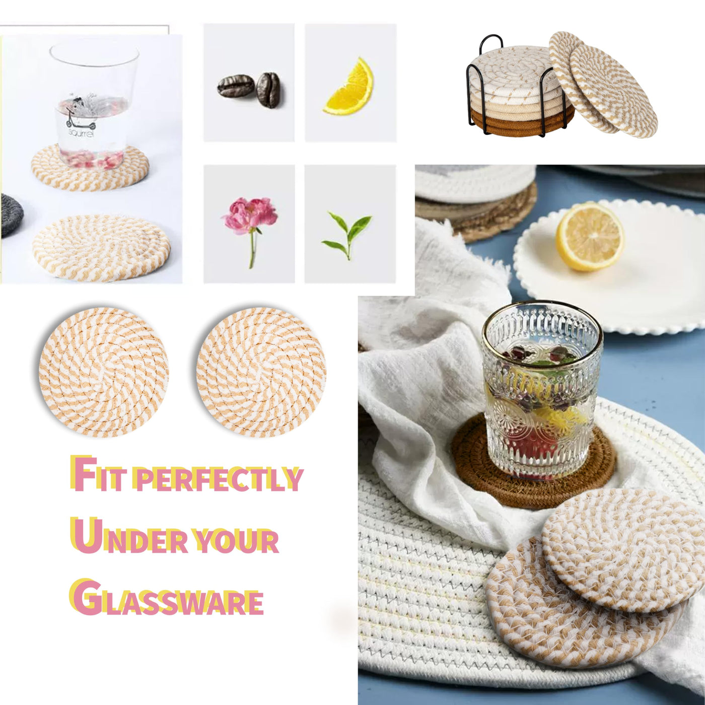 Dessous de verre avec supports