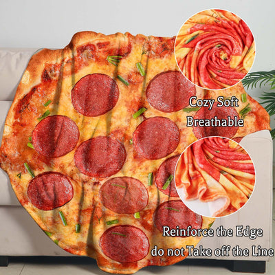 Pizza Blanket, Round, Warm Tortilla Blanket for All Seasons