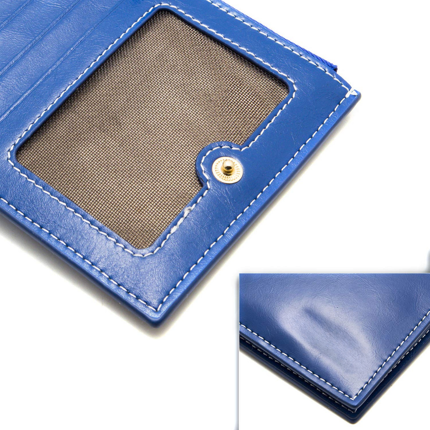 Portefeuille en cuir véritable Porte carte de crédit avec blocage RFID Portefeuille à fermeture éclair Téléphone portable