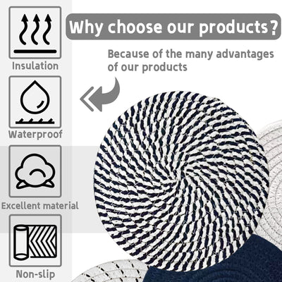 Support de Pot Chaud de Tapis de Tissage de Fil de Coton