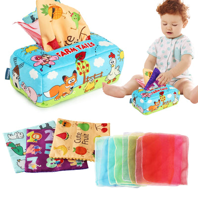 Baby tissue box Cosmetic tissue box Toy for toddlers Sensory toy Children