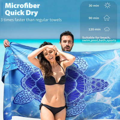 Serviette de plage en microfibre Serviette de bain grand format