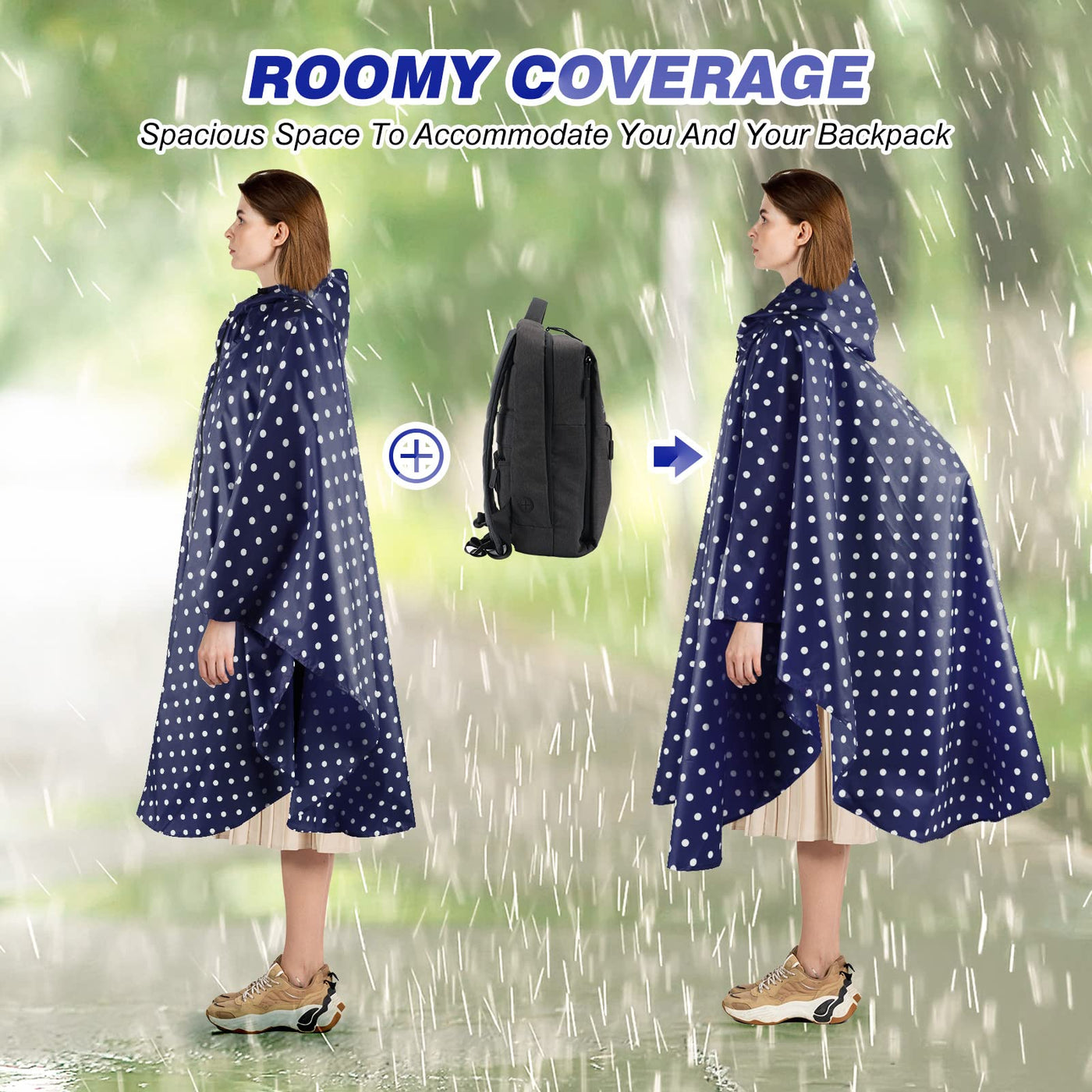 Regenponcho Atmungsaktives Regencape Leichte Regenjacke Regenjacke Regenmantel als Picknickdecke Sonnensegel