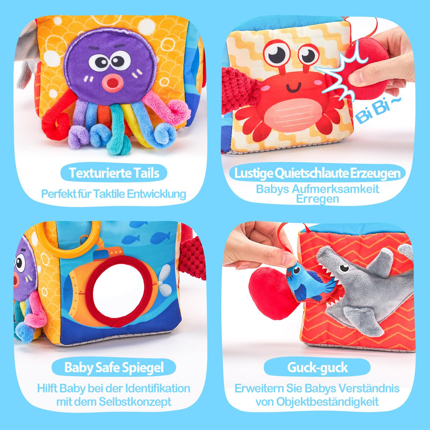 Tissue Box Toy Sensory, Tissue Cloths Contrasting Colors Learning Sensory