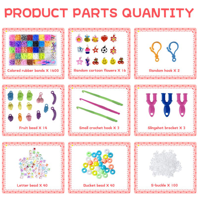 Kit de rubans 30 couleurs - rubans en caoutchouc avec pinces, breloques, perles et autres accessoires pour les kits de bricolage pour faire des bracelets d'amitié, kit d'artisanat