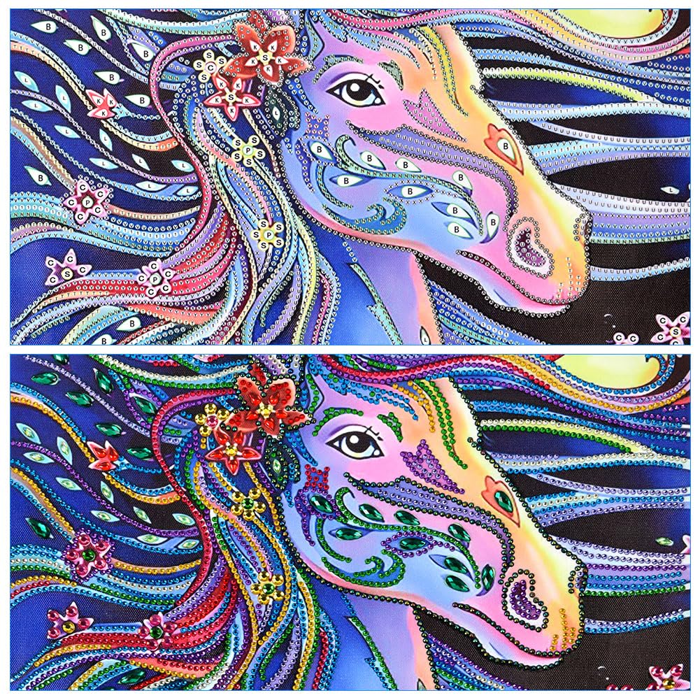 Diamond Painting DIY Diamond Painting Colorful Horse, 5D Diamond Painting Cross Stitch Full Diamond