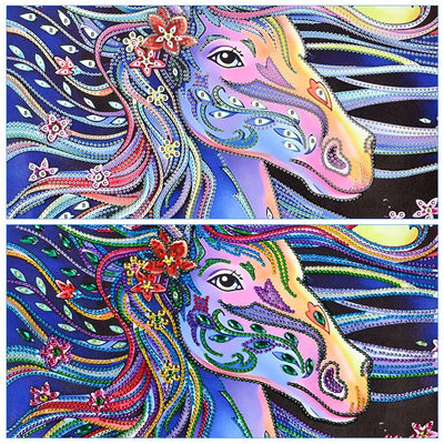 Diamond Painting DIY Diamond Painting Colorful Horse, 5D Diamond Painting Cross Stitch Full Diamond