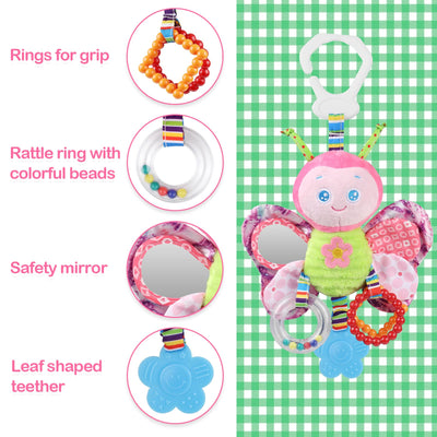 Baby Toys ,Toddler toys plush rattle, baby rattles with teethers for biting, stroller car toys for toddlers