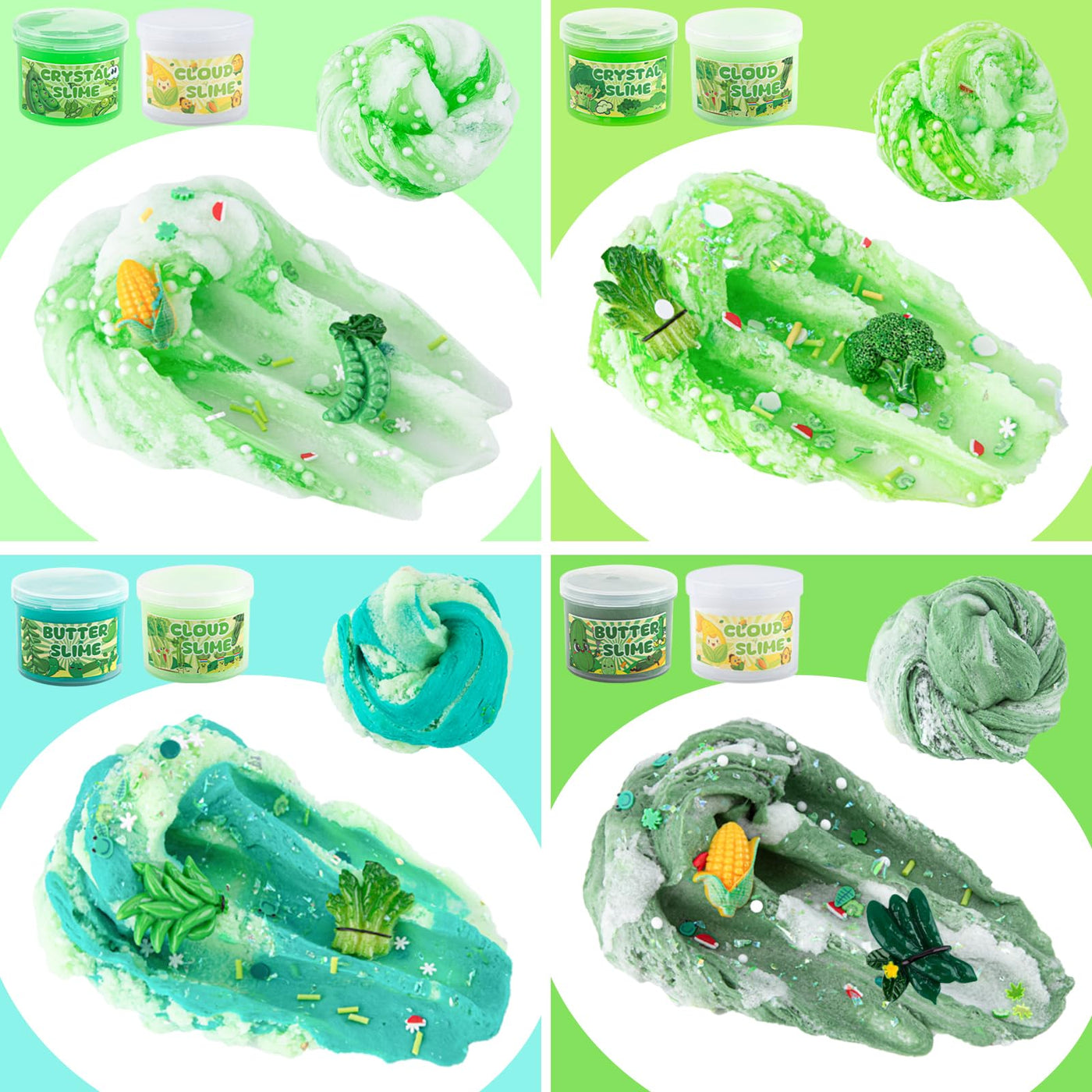 Gradient Slime Set contains Fluffy Cloud Cloud Slime, Clear Slime & Butter Slime, Slime Kids Party Gift