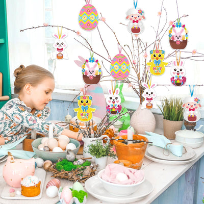 Kit d'artisanat de Pâques pour enfants, kit d'artisanat de Pâques, kit d'artisanat de Pâques pour poussins et lapins, œufs de Pâques autocollants