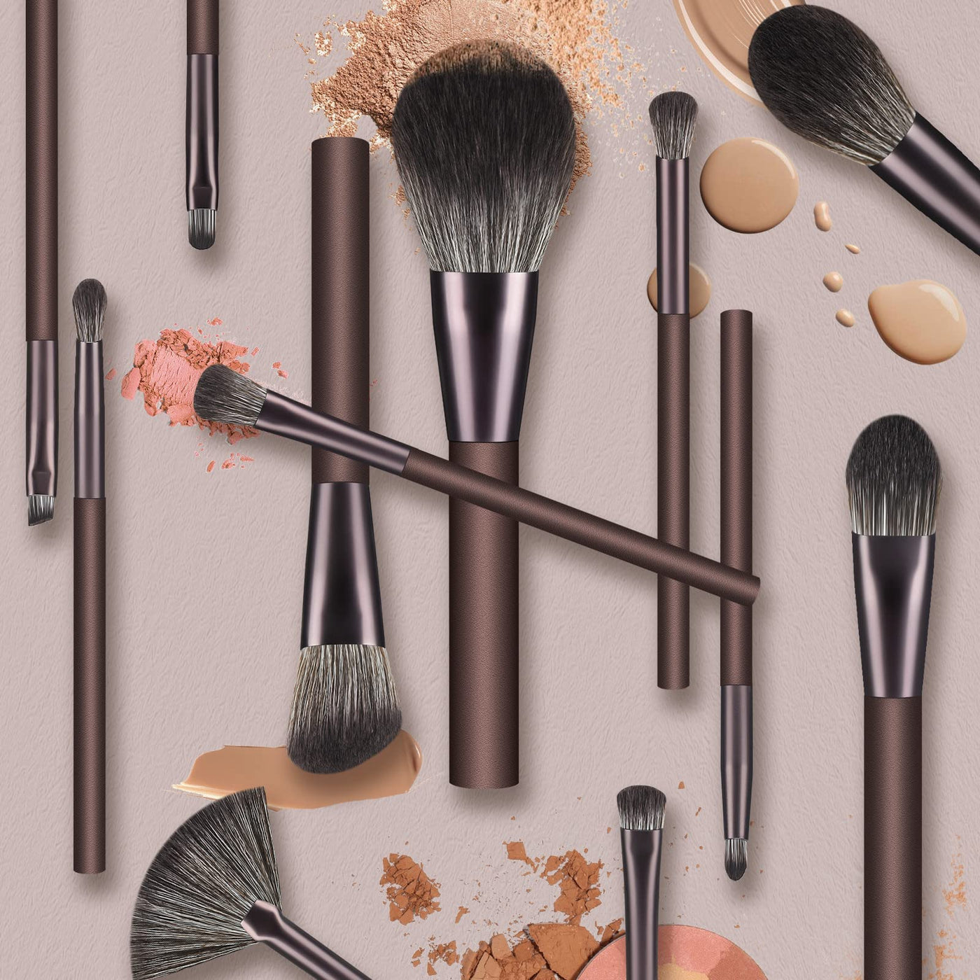 Ensemble de Pinceaux de Maquillage 12 Pièces Premium