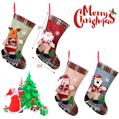 Santa stocking set of 4 large Santa stockings to fill Christmas stocking gift bag