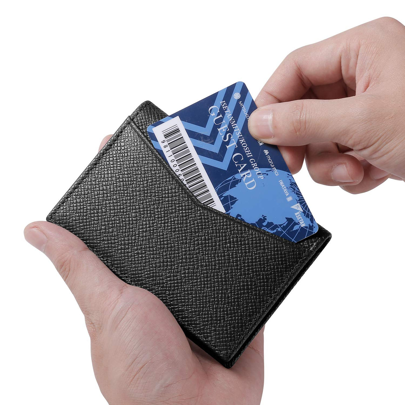 Portefeuille avec porte-cartes de crédit, portefeuille fin avec protection RFID, portefeuille en cuir véritable 9 compartiments