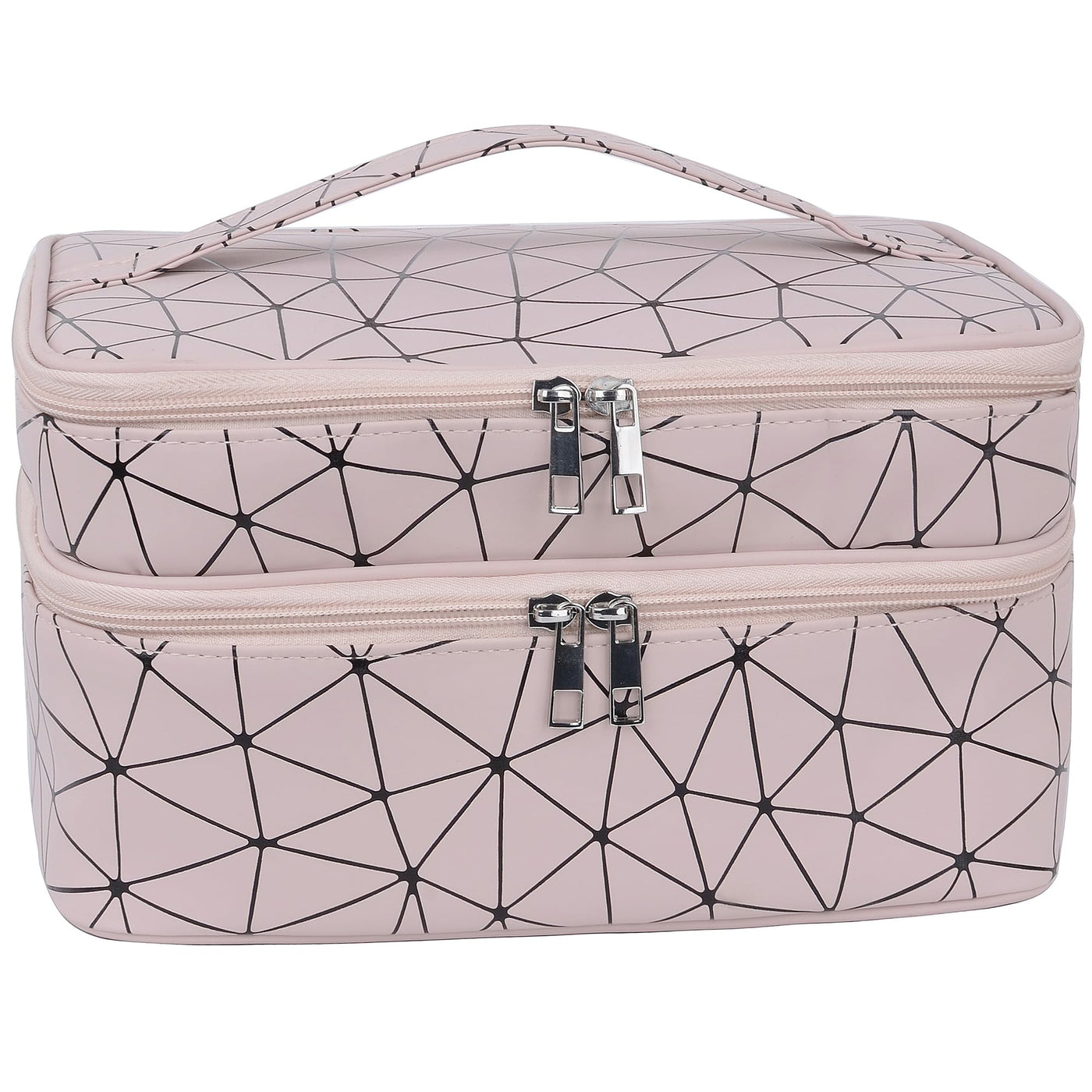 Sac à cosmétiques grand format - trousse de toilette étanche avec pochette pour brosse et séparateur