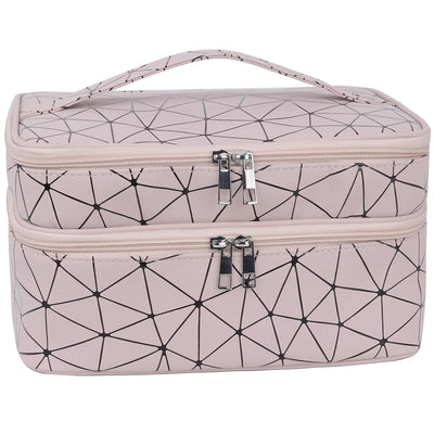 Sac à cosmétiques grand format - trousse de toilette étanche avec pochette pour brosse et séparateur