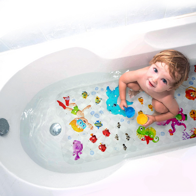 Tapis de bain antidérapant pour enfants avec cintre