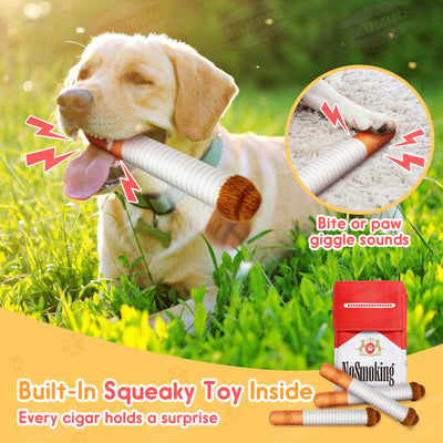 Dog Toy Cigarette Funny Dog Plush Toy Dog Cigarette Toy Interactive Dog Toy Squeaky Toy Puppy Gift Dog