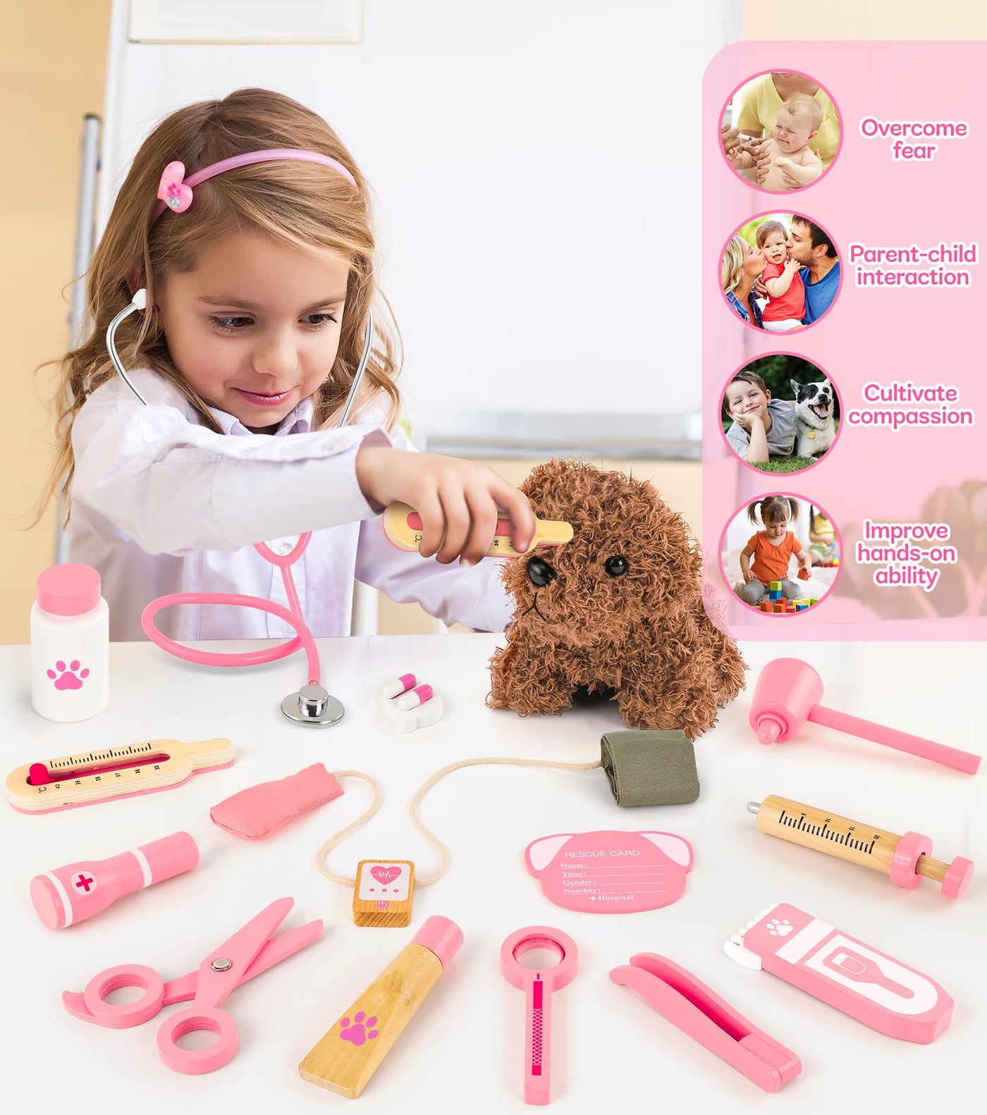 Vet Toy Kids With Plush Dog High Simulation Stethoscope Role Play Kids