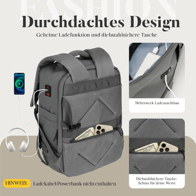 Hand Luggage Backpack Lightweight Laptop Compartment & Anti-theft Device