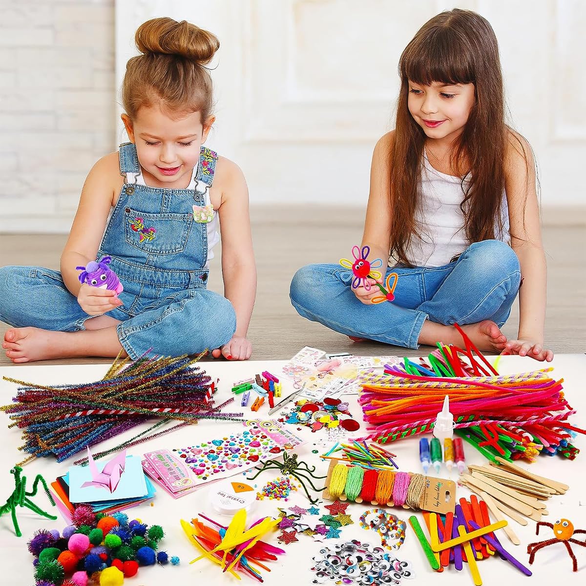 Bastelset für Kinder, 3000+Pcs Bastelset Bastelmaterial Set, große Bastelkiste