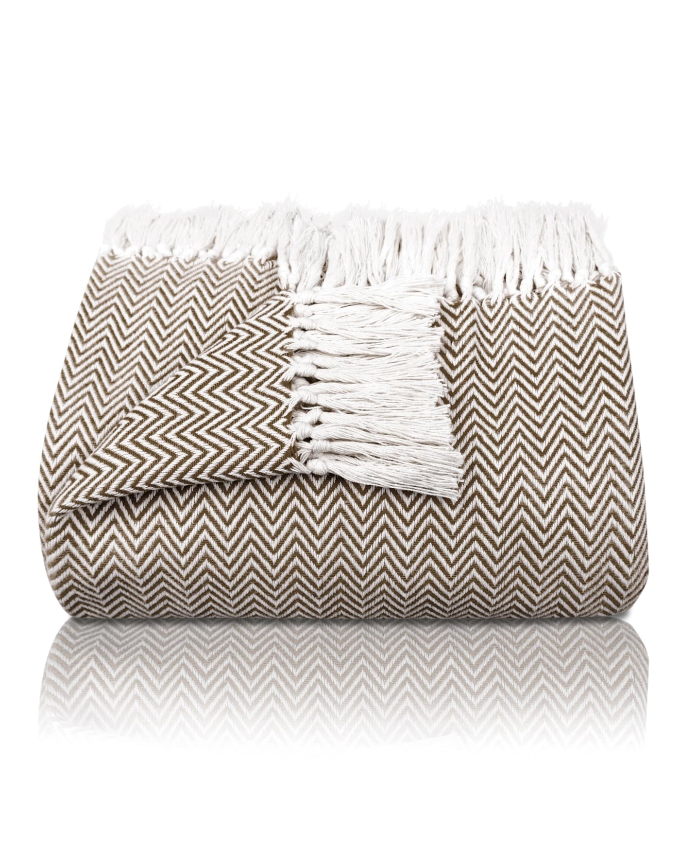 Premium bedspread with fringes - cotton blanket as bed throw, couch throw