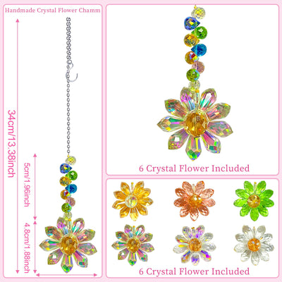 Suncatcher crystal window,6 pieces sun beads pendant decoration,window decoration hanging