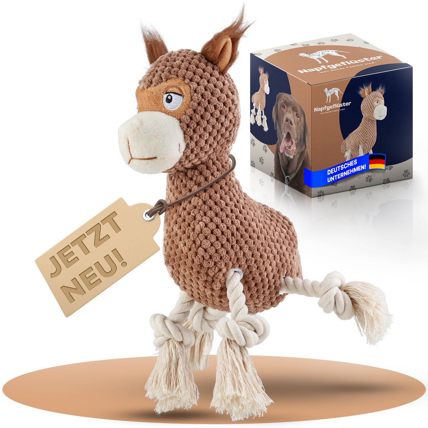 Jouet pour Chien en Peluche lpaca Bruno, Jouet Mignon pour Chien Grinçant avec du papier froissé, Jouet à Mâcher pour Chien Rosée pour Petits, moyens et Grands Chiens