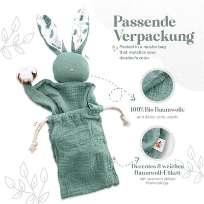Doudou lapin pour bébé - Doudou en mousseline de soie comme cadeau de naissance /doudou bébé/ doudou bébé