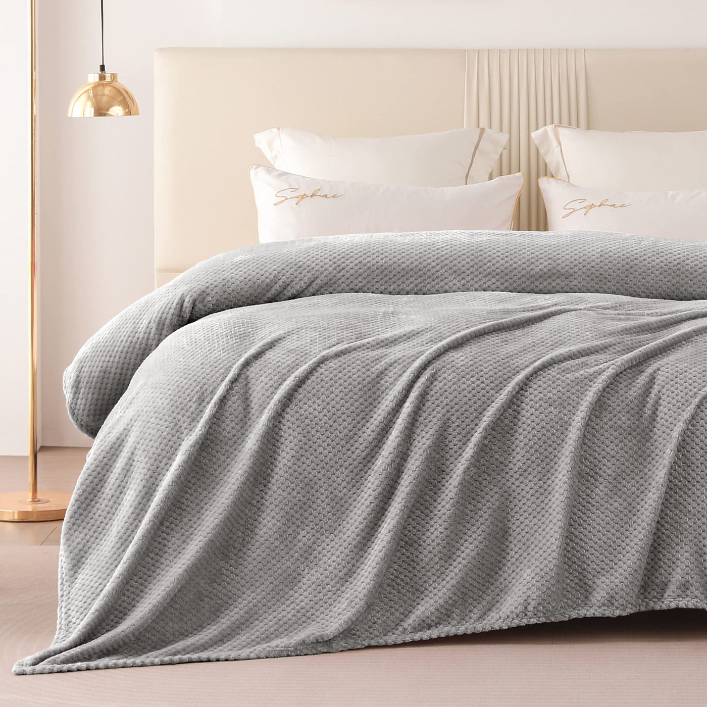 Couverture douillette Couverture en polaire super douce et chaude pour le canapé et le lit avec motif gaufré, couverture douillette et confortable