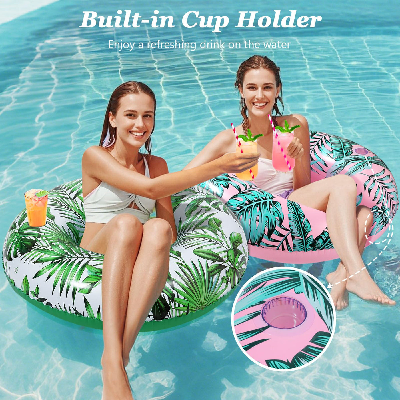 Anneaux flottants avec poignées pour adultes, gonflables