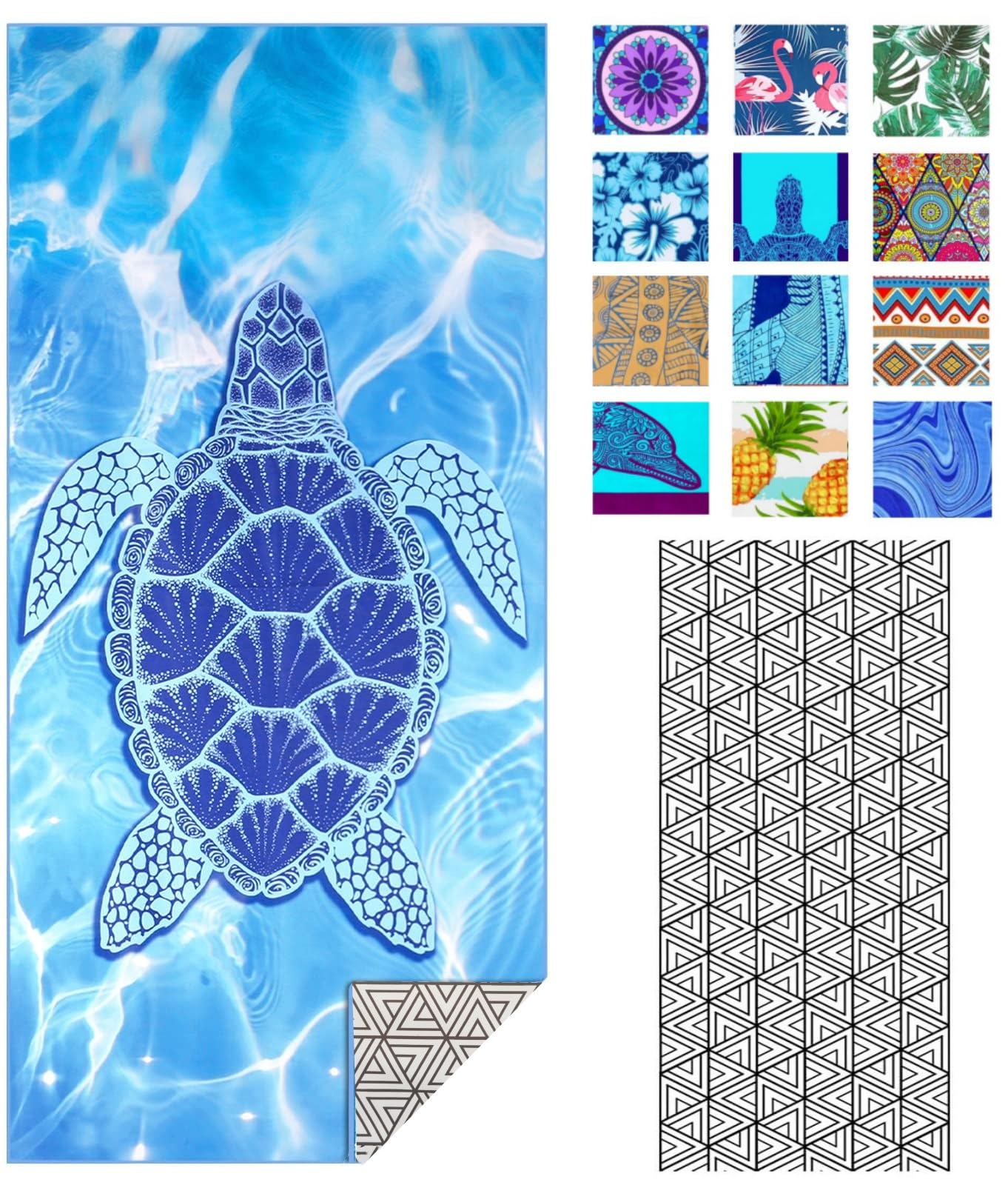 Serviette de plage en microfibre Serviette de bain grand format