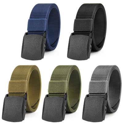 Ceinture de travail 5 pièces, ceinture unisexe en toile nylon réglable, sans boucle métallique