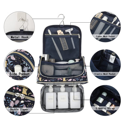 Hanging toiletry bag, travel toiletry bag waterproof wash bag organizer for suitcases & hand luggage