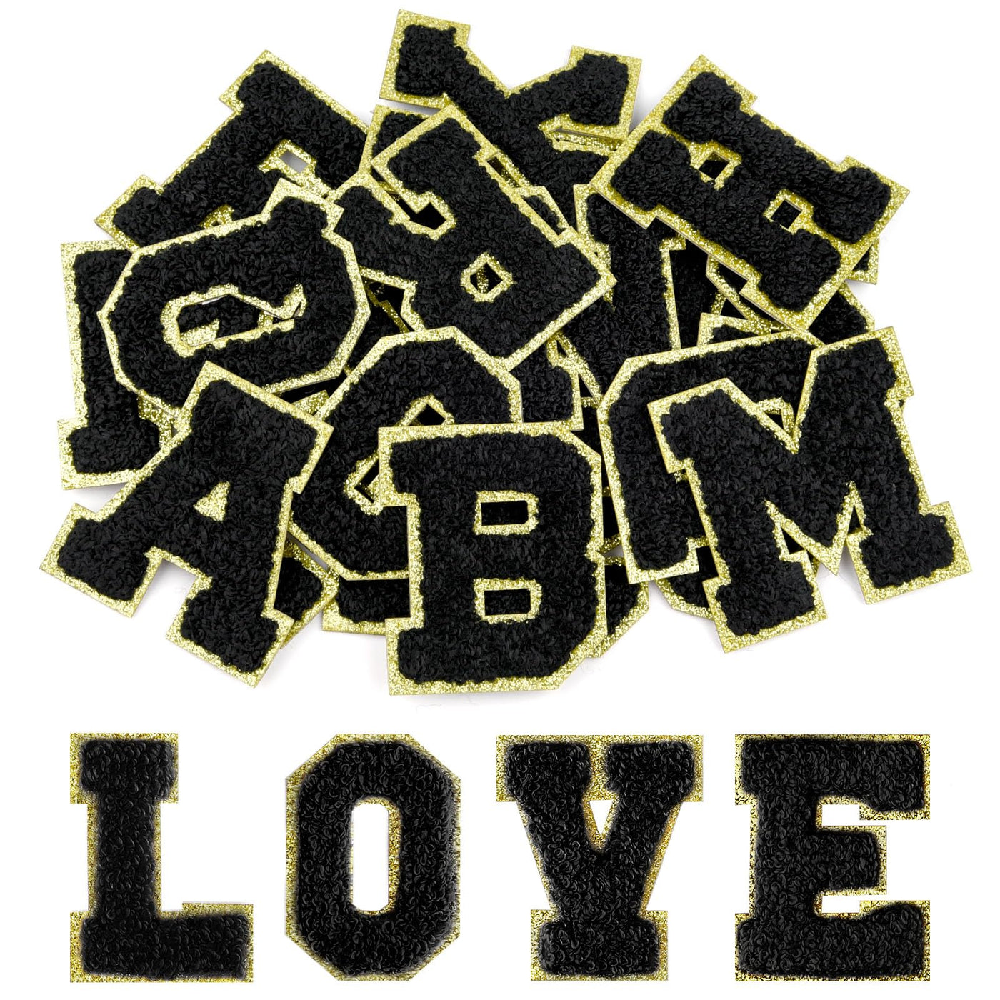 Self-adhesive Chenille Letter Patches, for Ironing On Clothes, fabric, shoes, bags