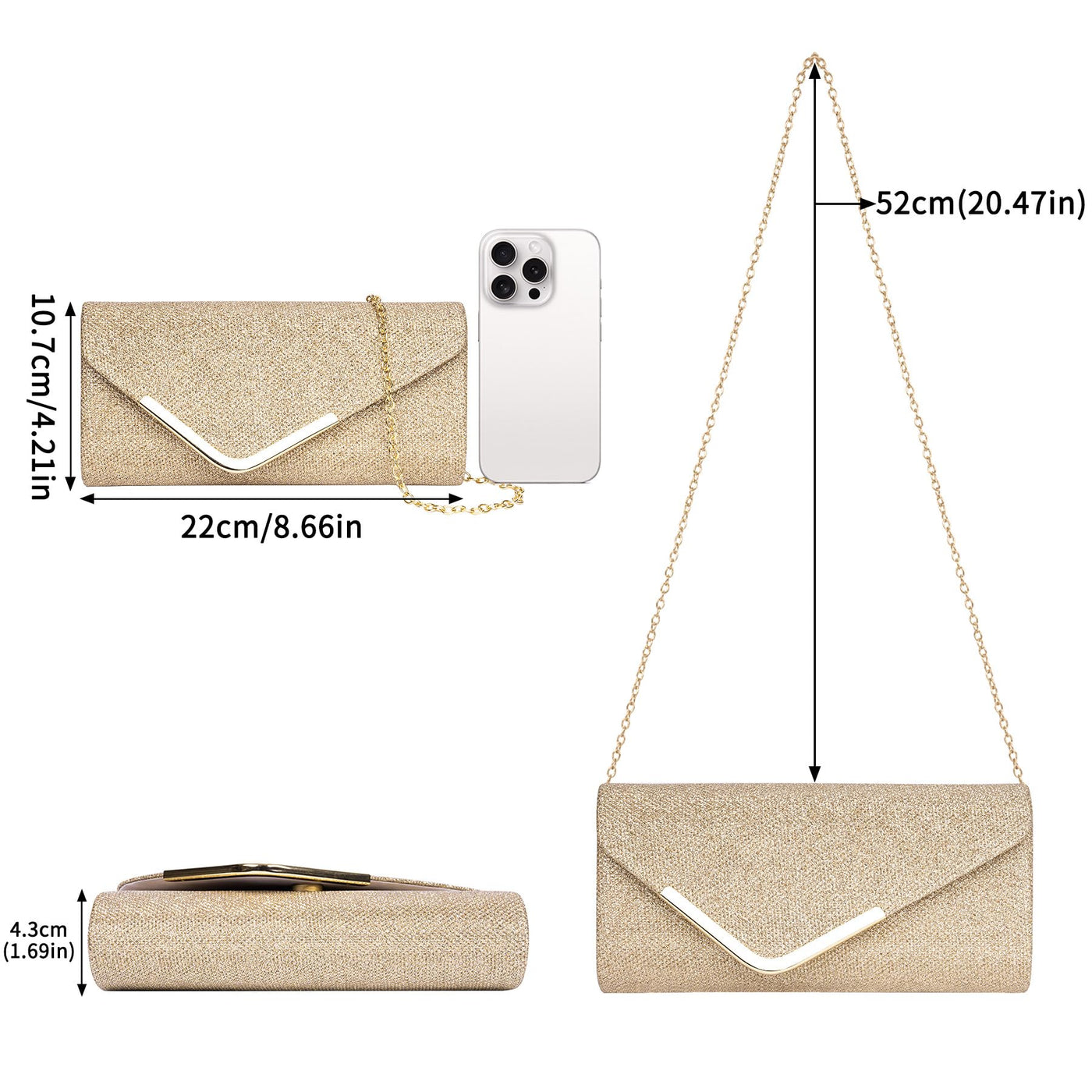 Sacs à Main en Cuir avec Chaîne Amovible