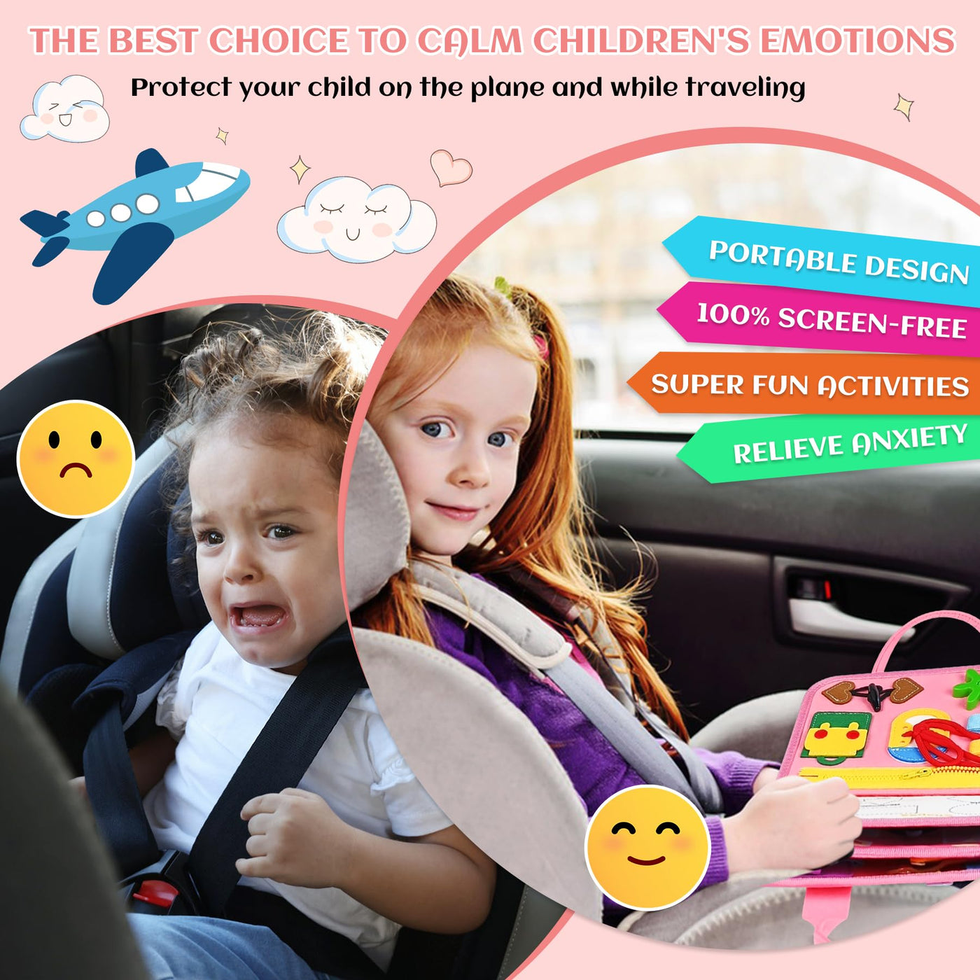 Busy Board Toy ab 1 2 3 4 Jahren, Busy Book, Activity Board Motor Skills Toy, Baby Learning Toy Basic Knowledge, Early Education Interesting for Small Children
