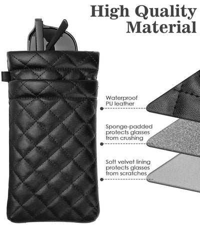 Etui à lunettes, Etui à lunettes de soleil double couche en cuir PU souple pour , Portable
