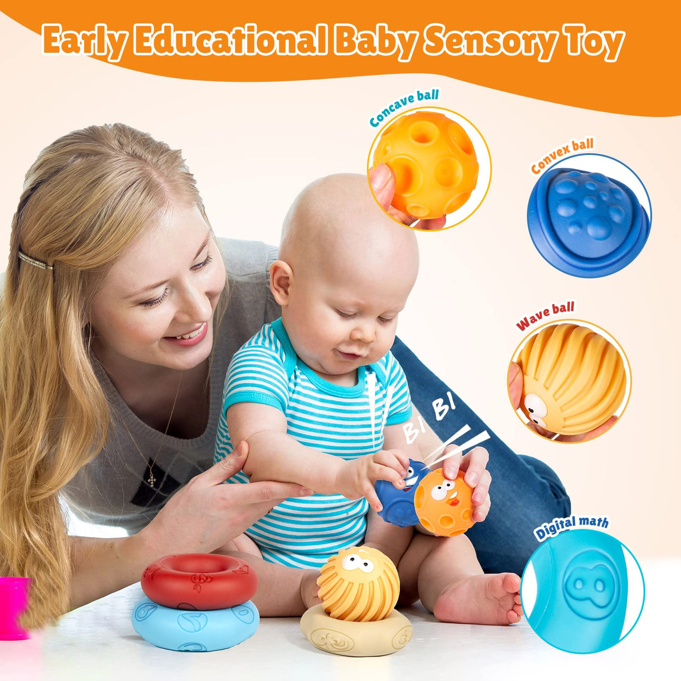 Stacking toy baby, stacking tower toy, sound building blocks stacking rings baby early education