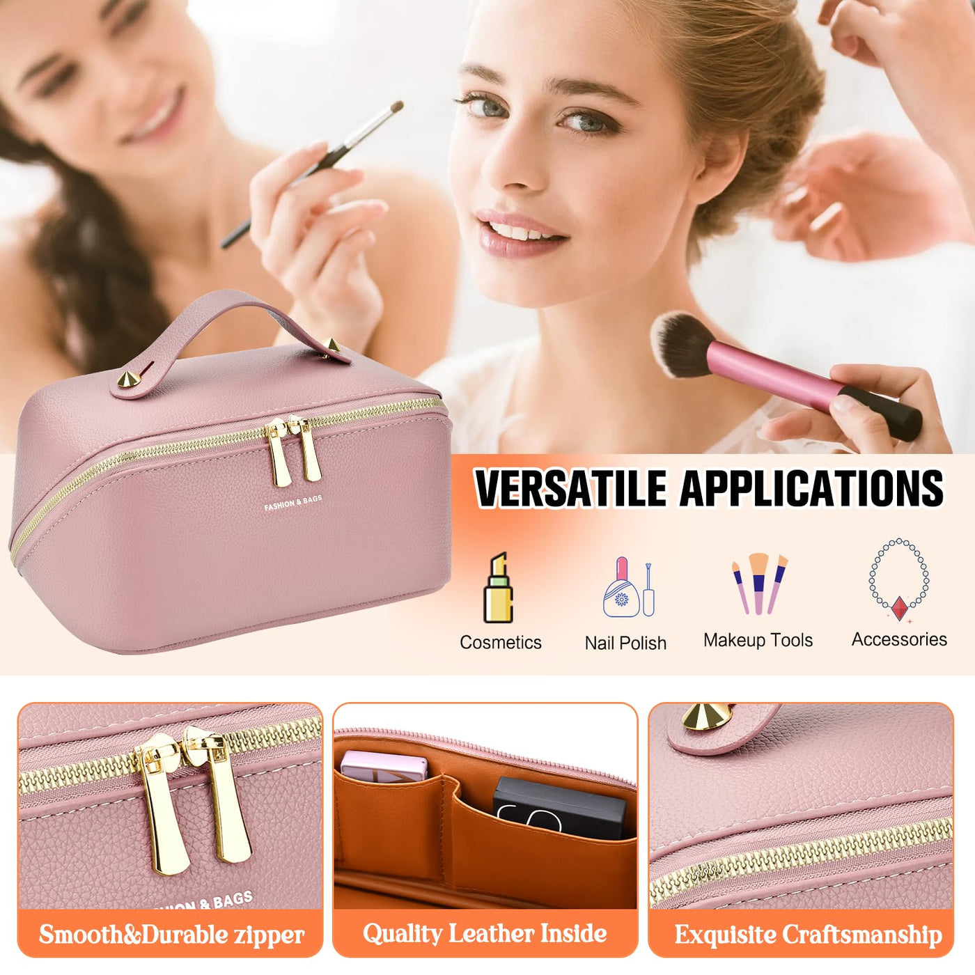 Cosmetic Bag Portable Travel Make-up Bag with Large Capacity Waterproof Organize